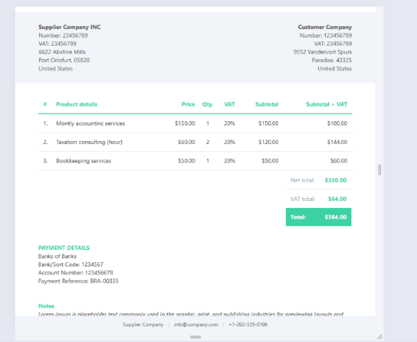 Real Estate PDF Invoice Template in HTML and CSS